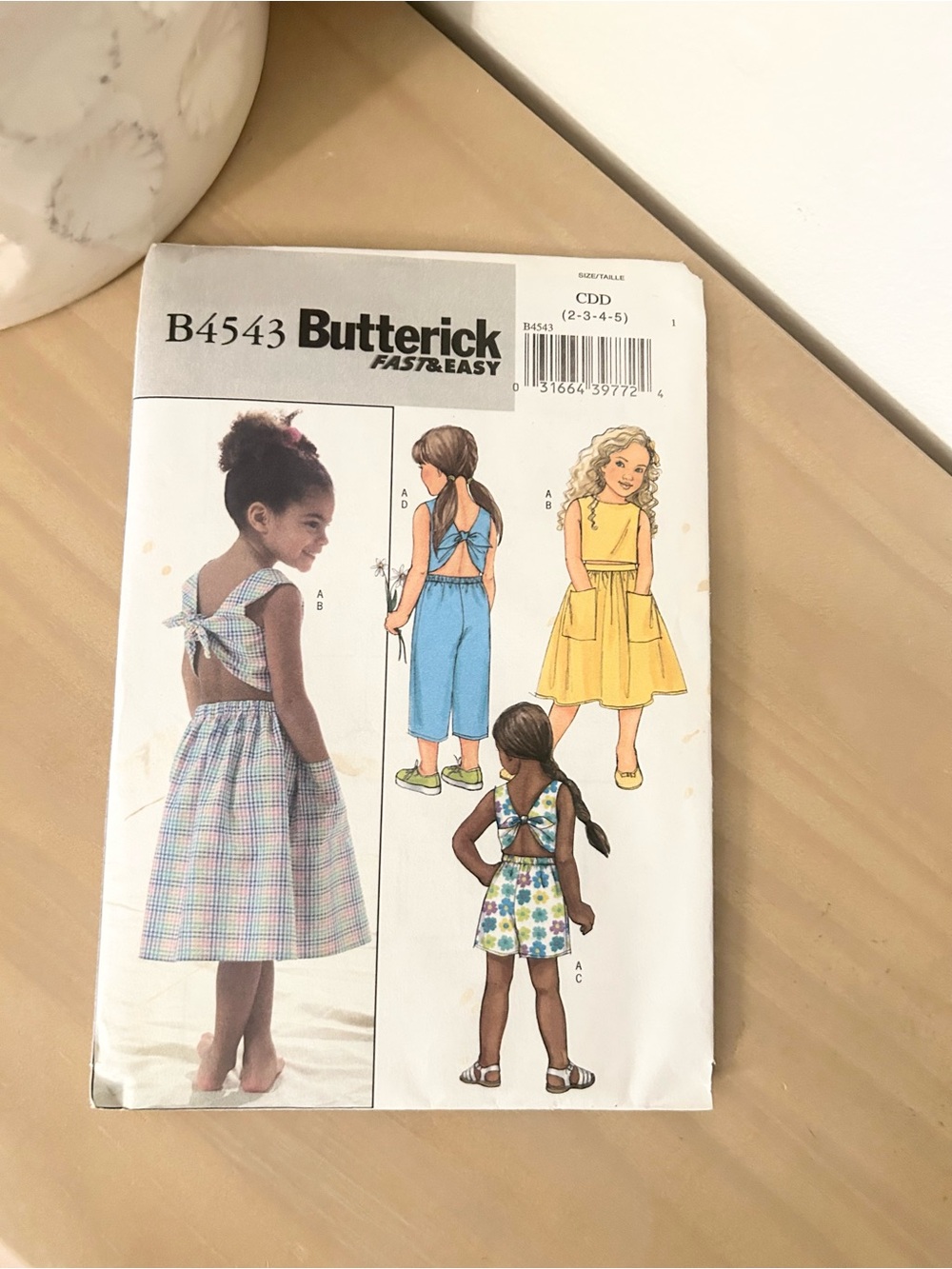 Vintage Butterick B4543 Children’s Dress & Jumpsuit Sewing Pattern Fast & Easy